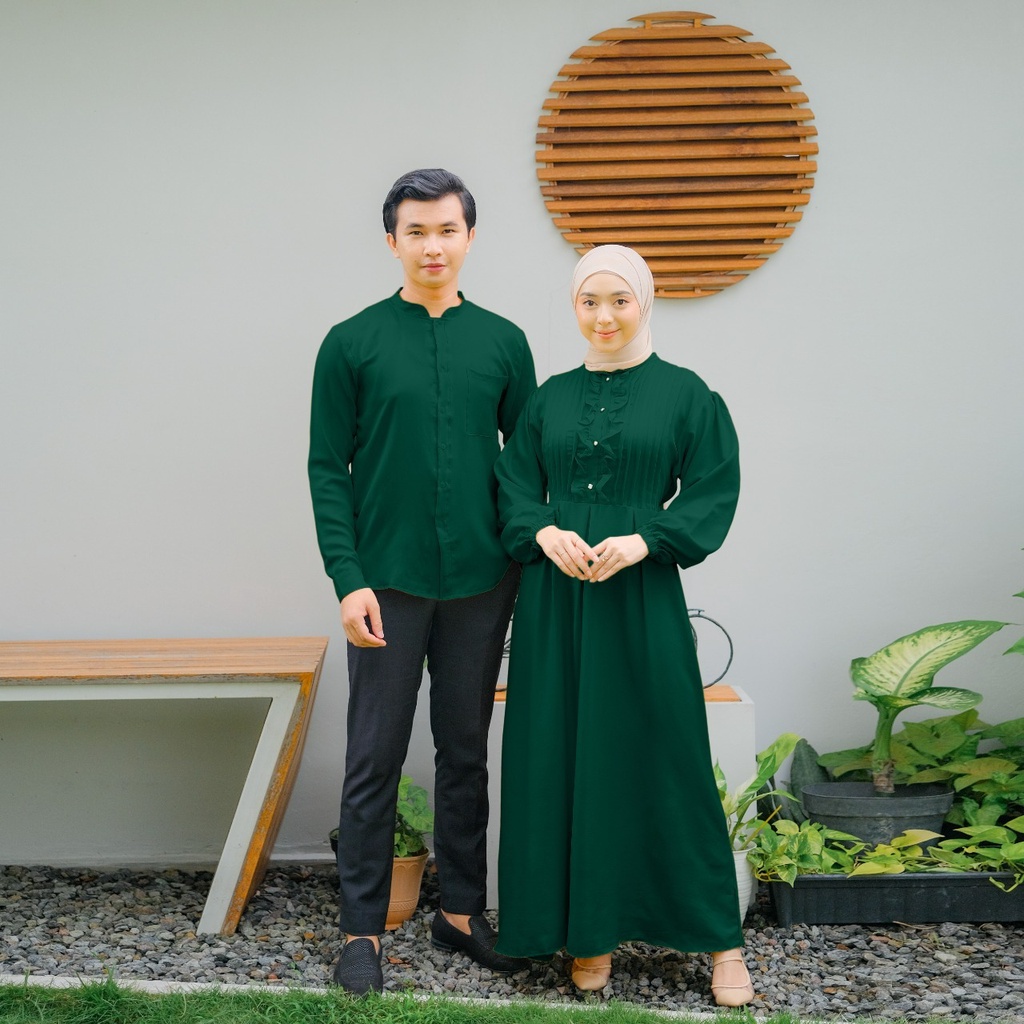 Demore Baju Couple Lebaran 2023 Sarimbit Polos Ziya Muslim Shakila