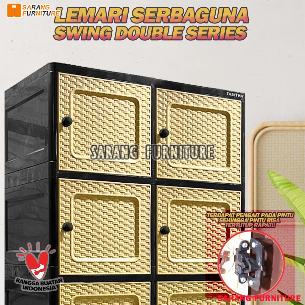 Lemari SWING DOUBLE Lemari Plastik Serbaguna 5 SUSUN Tabitha CLICKS Tabitha LOKI LOKER SERBAGUNA Lemari Pakaian CABINET LEMARI TABITHA LEMARI SWING