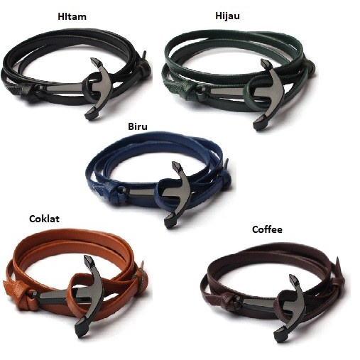 

cusss order] Gelang kulit jangkar pria wanta 034