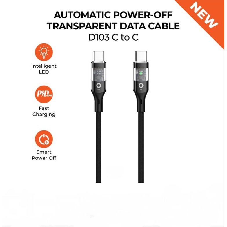 KABEL DATA TYPE C TO TYPE C FAST CHARGING AUTOMATIC OFF OLIKE D103CC