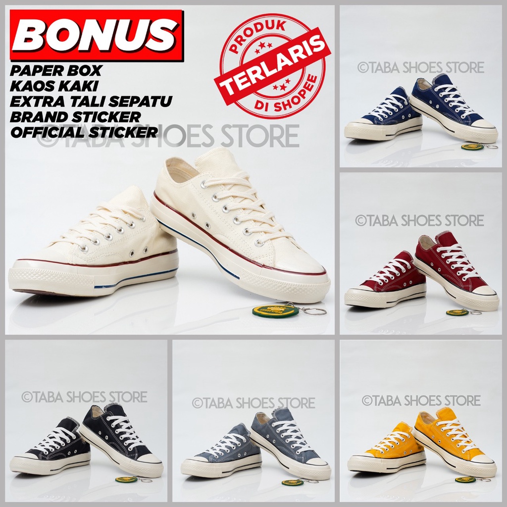 (BISA COD) SEPATU 70s LOW PREMIUM SNEAKERS PENDEK PRIA SEPATU KANVAS WANITA IMPORT