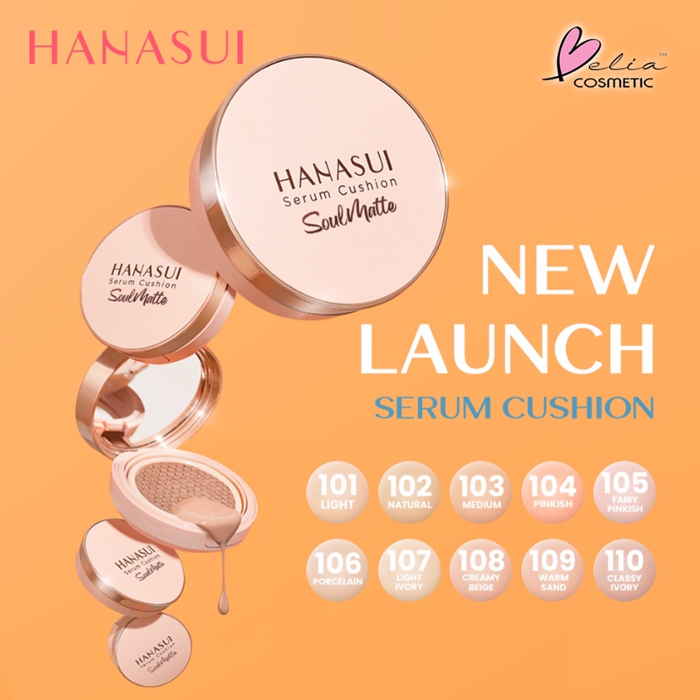 ❤ BELIA ❤ HANASUI Serum Cushion | Serum Cushion Soulmatte | Foundation | Flawless | Natural Dewy Finish | Perfect Coverage | BPOM