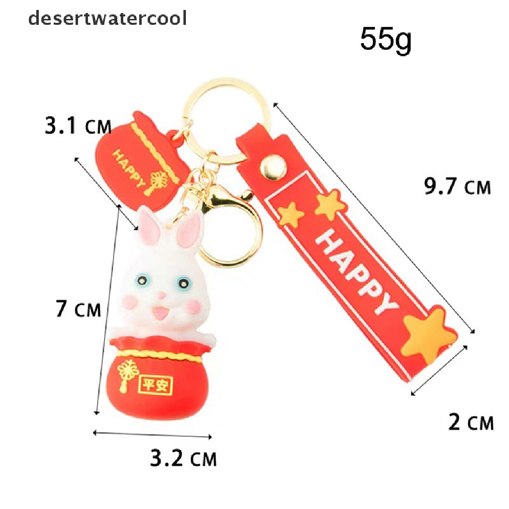 Deid Tahun Baru Kartun Kelinci Gantungan Kunci Fashion Tas Liontin Lucu Gantungan Kunci Mobil Pasangan Hadiah Martijn