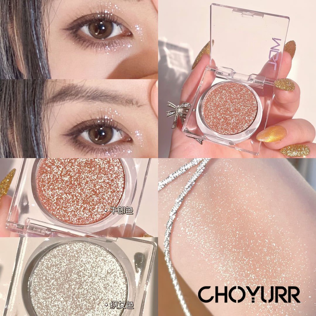 【COD】Highlight / Eyeshadow / Contour Pearl Glitter High-gloss Powder Long Lasting Mencerahkan Payet Ulat Sutra Berbaring Korea Makeup-CH