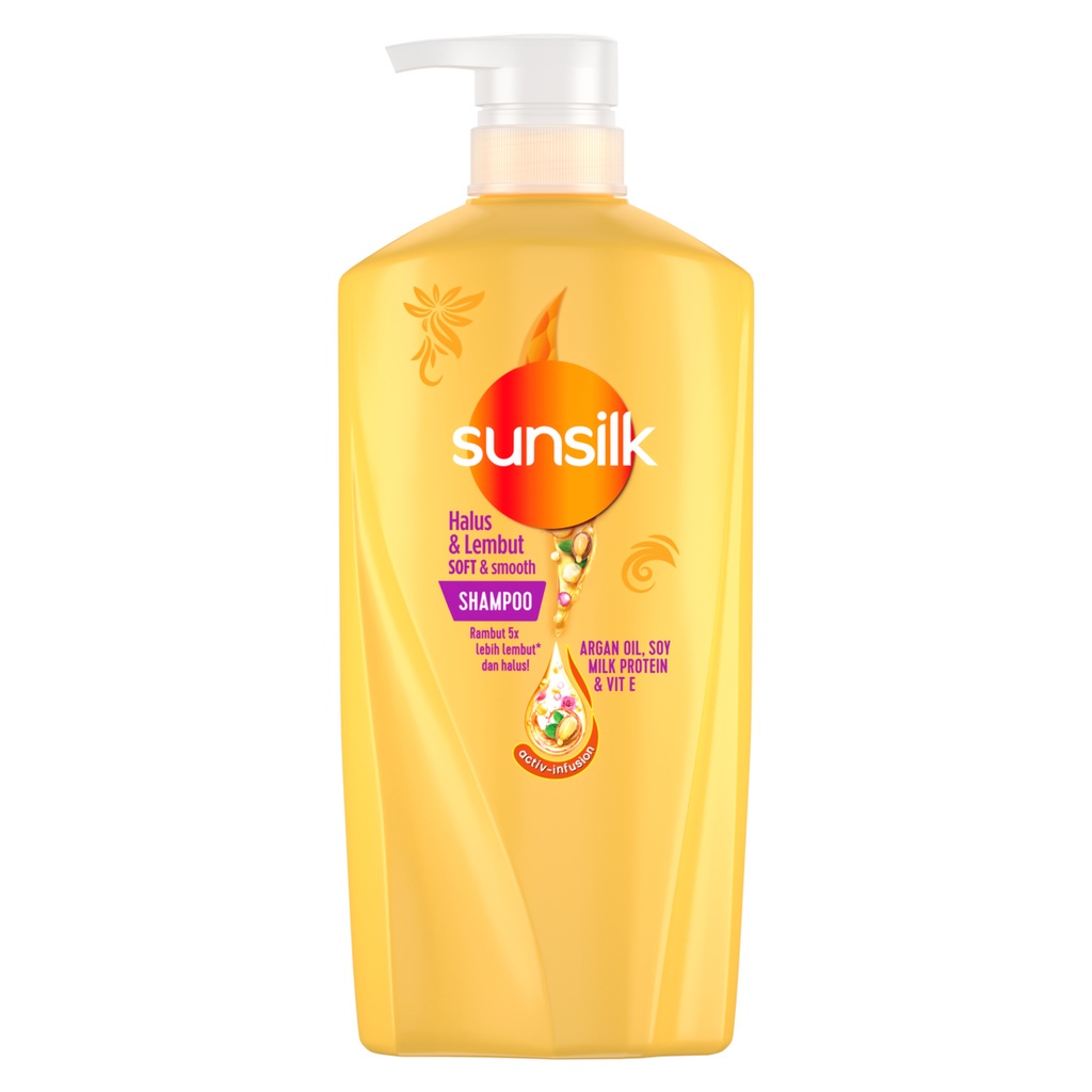 Sunsilk Shampoo Soft &amp; Smooth Activ-Infusion with Argan Oil Rambut 5X* Lebih Lembut 650ml