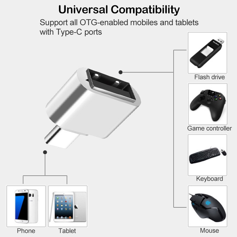 YUN Mall  Beli satu, dapatkan satu gratis，Konektor OTG USB Mikro ke Tipe-C/ Adaptor / Konverter Micro USB ke Adaptor Tipe-C Konektor tipe-c ke port USB Normal - Transfer data konverter