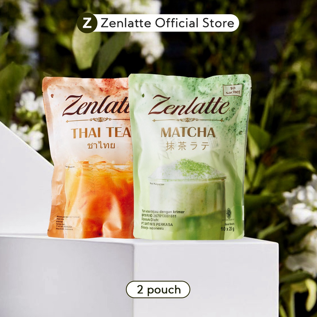 Bundling Zenlatte Matcha Pouch &amp; Thai Tea Pouch