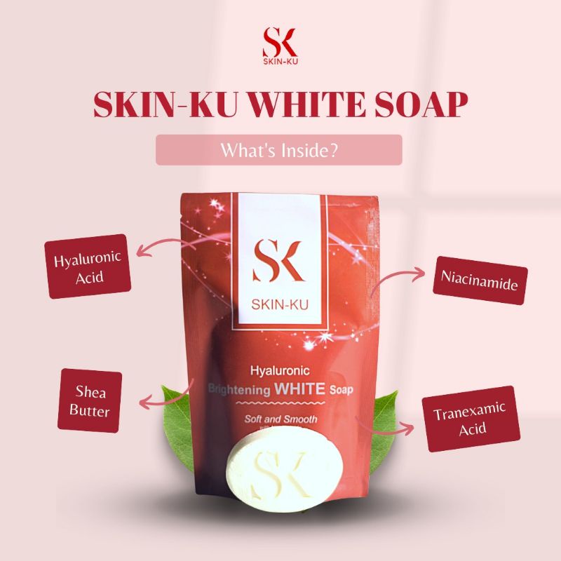 SKIN-KU Sabun Pemutih Kulit Brightening White Soap Asli BPOM Kulit Putih Permanen