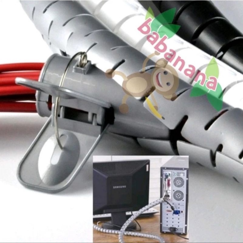 Cable clip winder spiral organizer HANYA CLIP TIDAK TERMASUK HOLDER