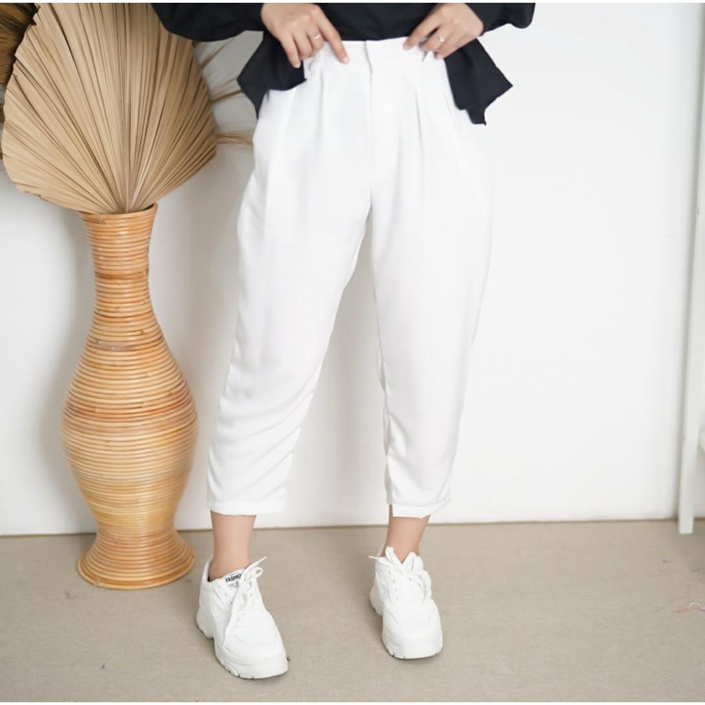 BEFAST - ZEC OOTD WANITA CELANA MARSHA / Ankle Pant Torino / Outfit Daily Wanita Trendy / Celana Termurah / Fashion Wanita Ala Style Korean / Celana Kerja Wanita / Pakaian Kekinian Remaja ABG / Celana Polos Formal