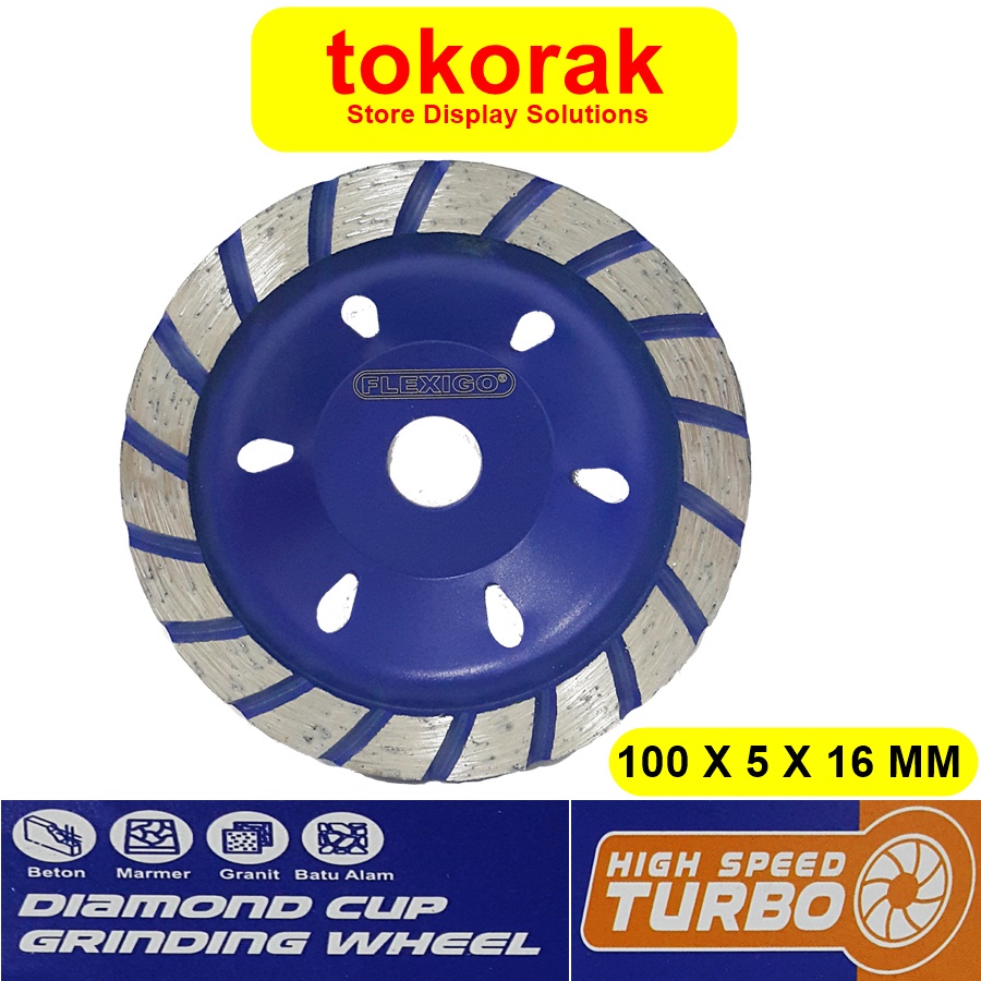 FLEXIGO DIAMOND CUP GRINDING WHEEL 4 INCH MATA GERINDA 4&quot; POLES BETON