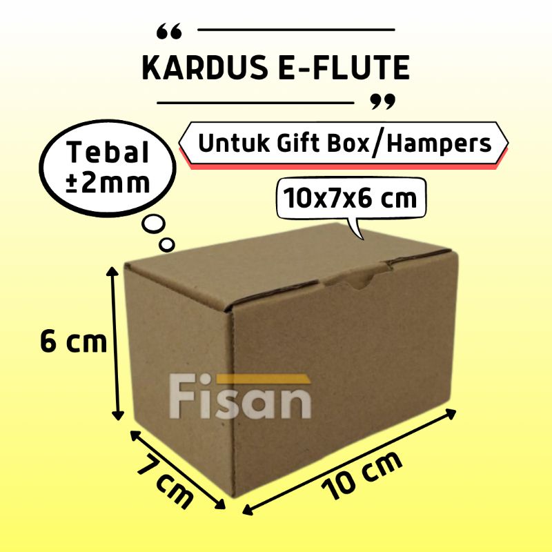 

Kardus E-Flute Dus Box Kotak Hampers Baju Polos 10x7x6 cm