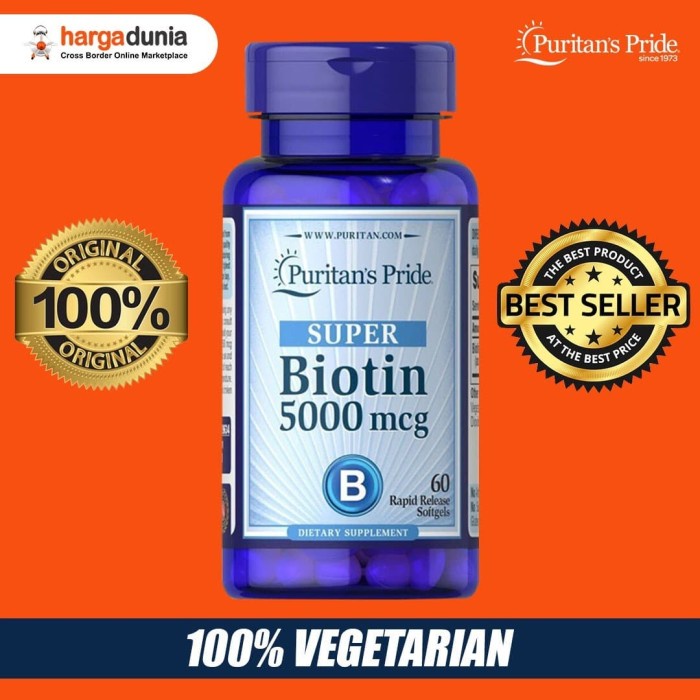 Hairvit Puritan'S Pride Super Biotin 5000 Mcg 60 Softgel