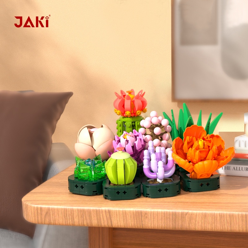JAKI Nano Block Pot Sukulen Bunga DIY Mini Flower Blok Bangunan Bonsai Kreatif Dekorasi