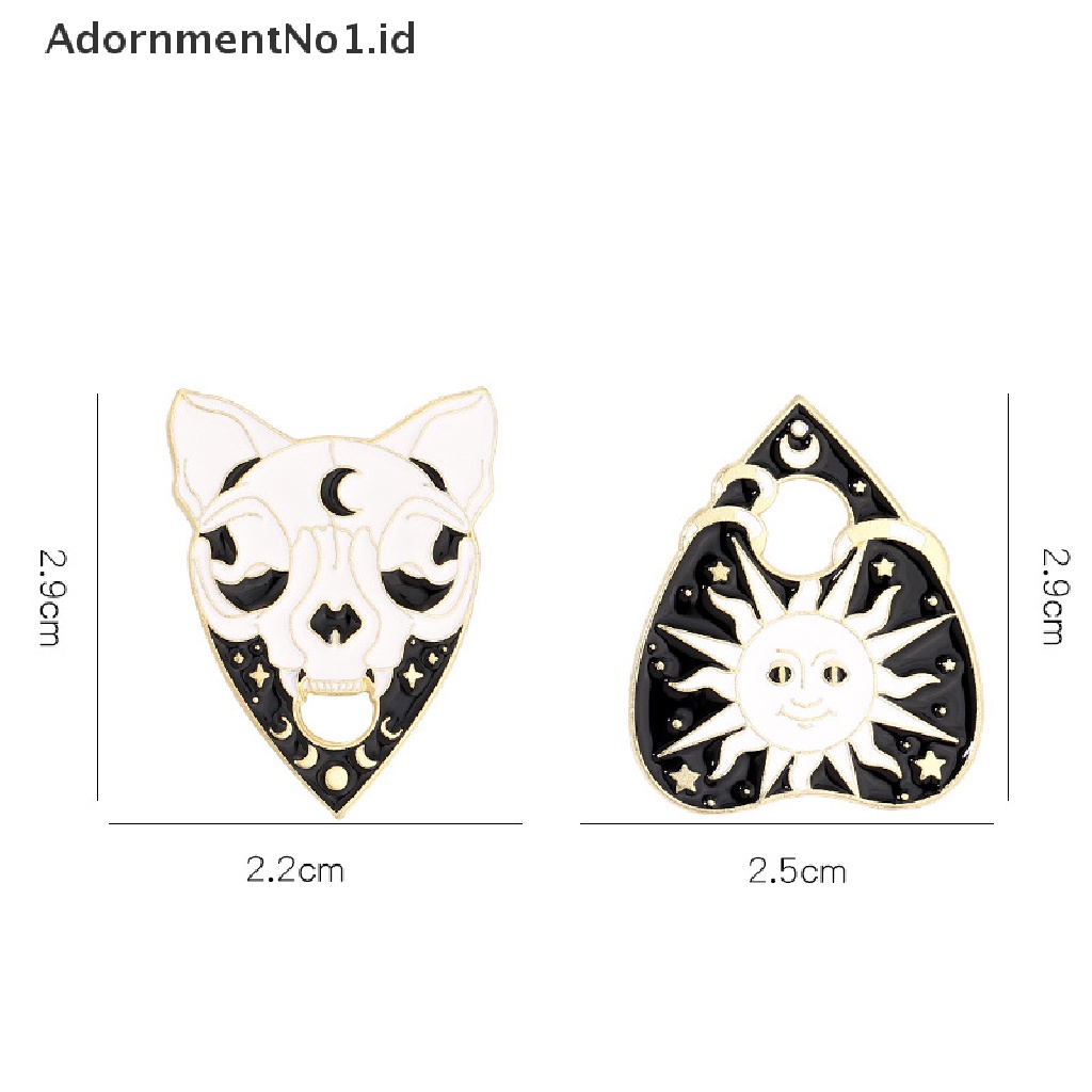 [AdornmentNo1] Witchcat Matahari Bulan Kucing Ouija Enamel Pin Bentuk Hati Bros Kerah Lencana Hitam Punk Gothic Perhiasan Hadiah Untuk Teman Anak [ID]