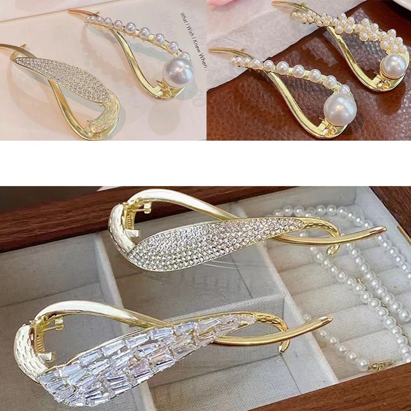 Korea Logam Kupu-Kupu Mutiara Klip Rambut Jepit Rambut Fashion Manis Ponytail Clip Barrettes Hairgrips Hiasan Kepala Wanita Hair Accessorie