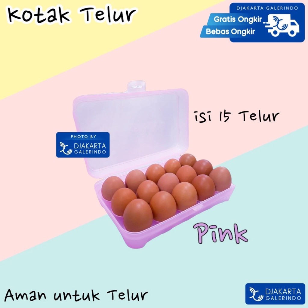 Tempat Telur Isi 15 Sekat Kotak Telor Egg Box - storage box - alat dapur - alat masak - rak plastik - tempat telur - egg box