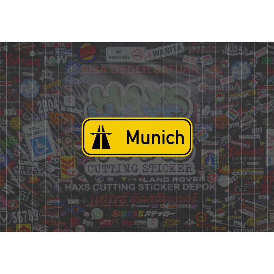 Cutting Sticker Munich Sign Ukuran 8.5 Cm Untuk Motor Mobil