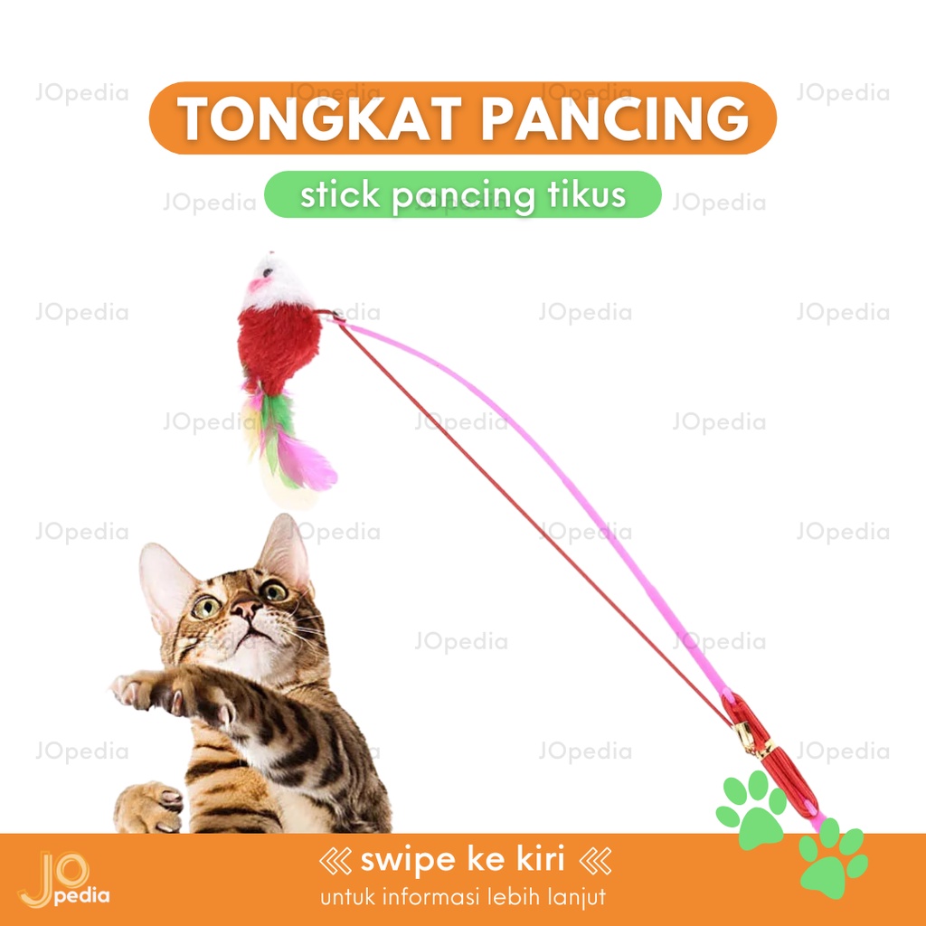 TONGKAT PANCING TIKUS Mainan Kucing Tongkat Bulu Stick Pancing Cat Toy