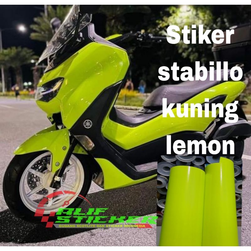 Skotlet Stiker Kuning Lemon Scotlite Motor Warna Stabilo Kuning Hijau Merah Pink Sticker Motor Cod B