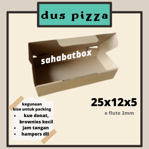 

(min order 10 pcs)Dus Pizza/Kardus/Box uk.25x12x5cm Kemasan Diecut (Baru)