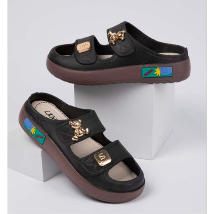 Sandal Wanita Sendal slop wanita Import Bear Sandal wanita Ban Dua Korea stile new Sandal selop Cewek Kekinian Nyaman