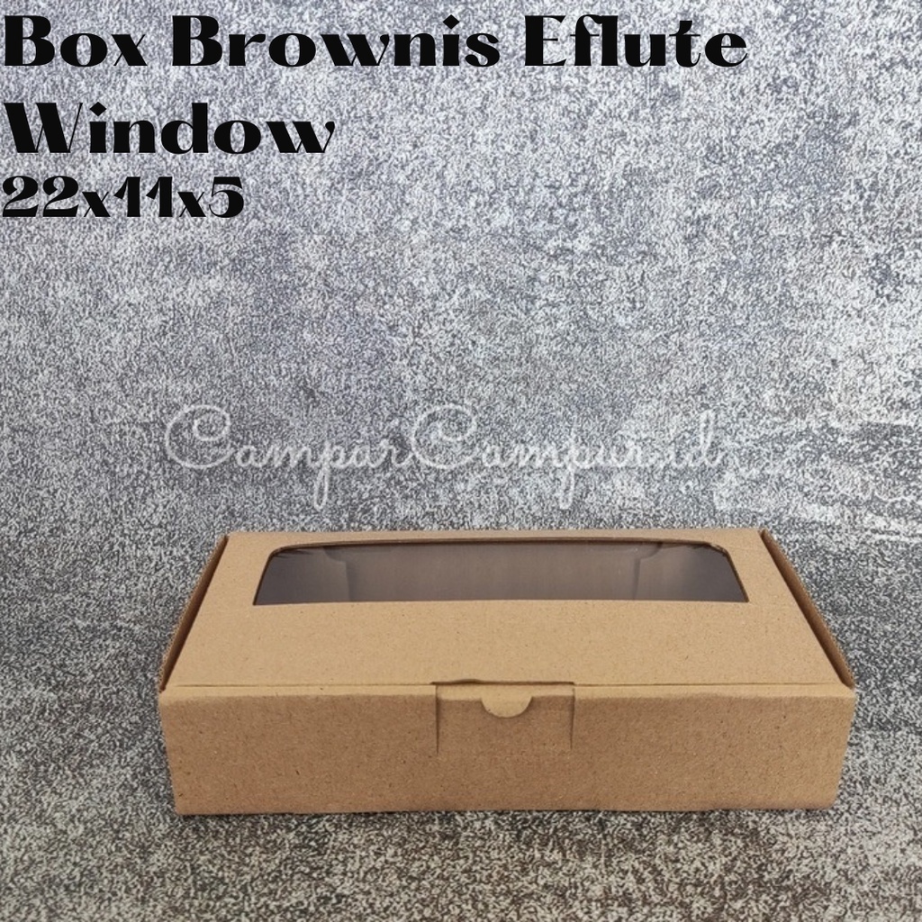 

Box Kardus Eflute Window Mika Brownis 22x11x5 Box Kue Corrugated Tebal