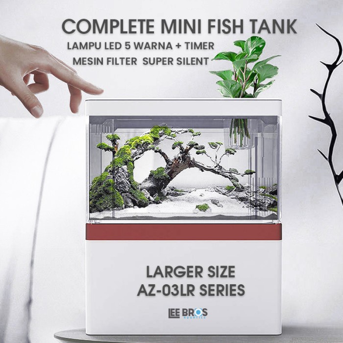 Aquarium Mini Lengkap Dengan Filter + Lampu LED / Aquarium Fullset