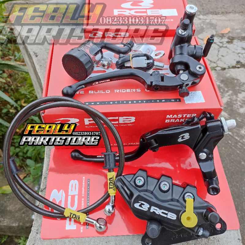 MASTER KALIPER RCB FULL BALCK MASTER REM RCB S1 RADIAL FORGED 14MM SET HANDLE KOPLING RCB FULL CNC K