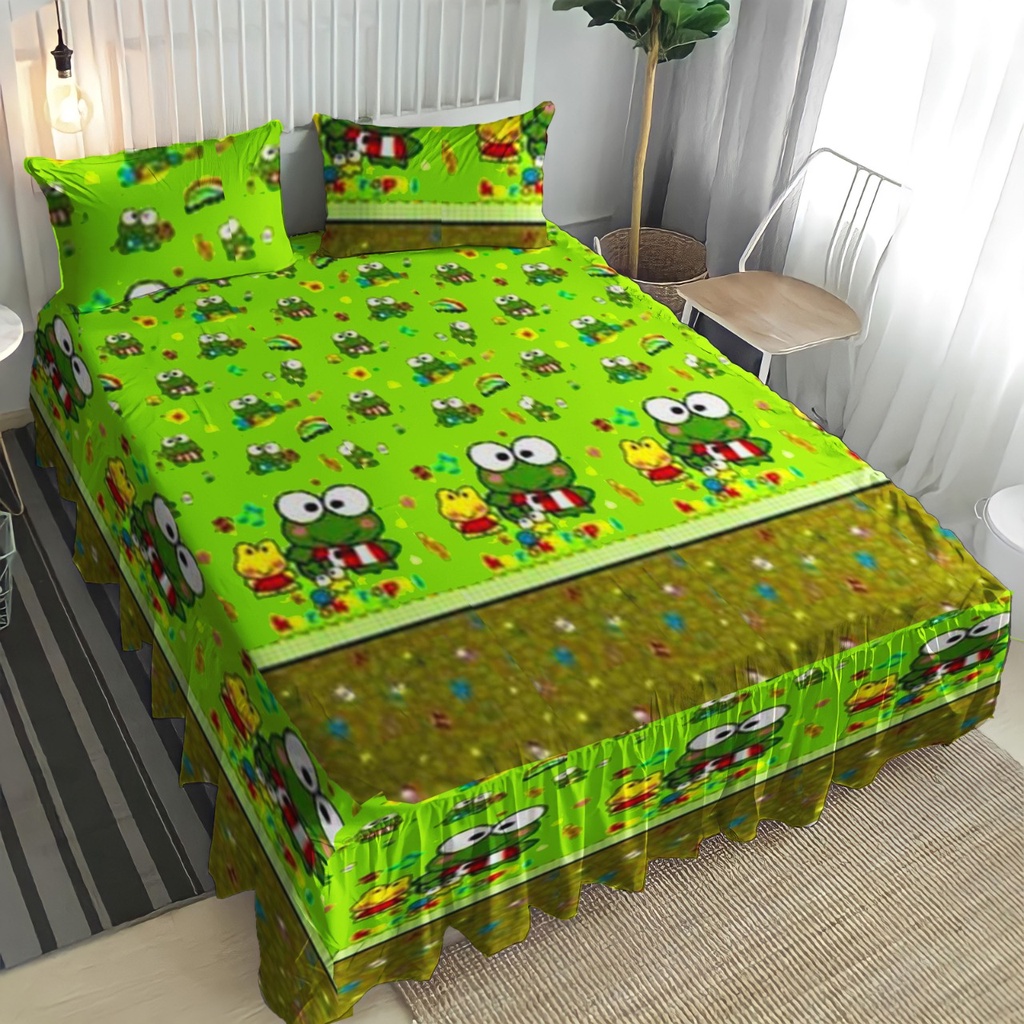 Sprei ukuran no 1 King/Single Motif Kotak Aesthetic bahan katun halus dan tebal