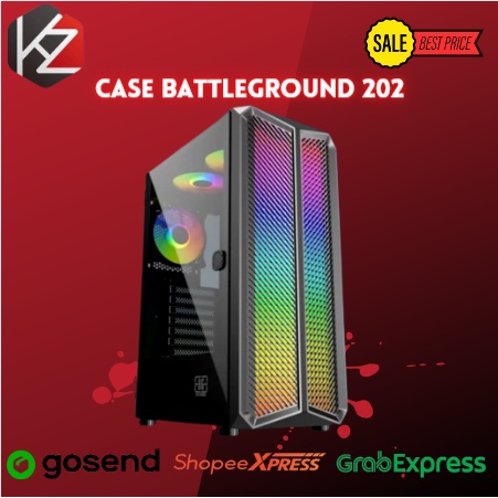 Case Battleground 202 RGB Tempered Glass Mid Tower Gaming Casing