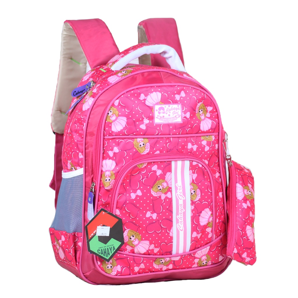 Tas Cewek Princess Pink SD Free Raincover Tempat Pensil  Bahan Tebal Dan Awet Harga Murah Dan Terjangkau