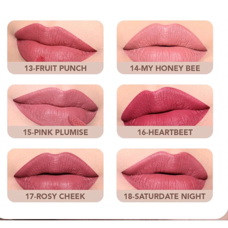 Wardah Exclusive Matte Lip Cream No 17 Rosy Cheek dan No 18 Saturdate Night