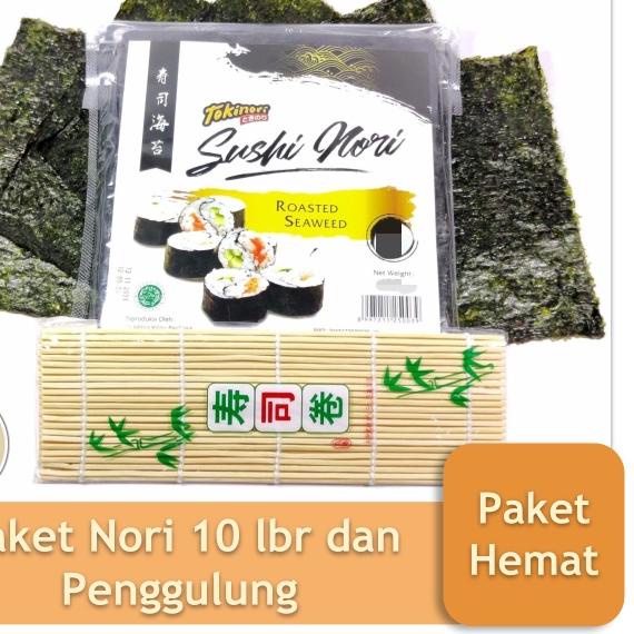 

PROMO[KP8]-Paket Nori Tokinori 10 Lembar + Penggulung Sushi Rumput Laut Kering Halal