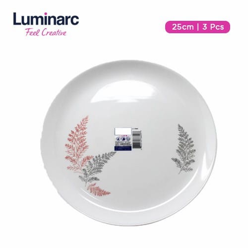 Luminarc Piring Datar Diwali Frost Pink/Green 25cm - 3Pcs