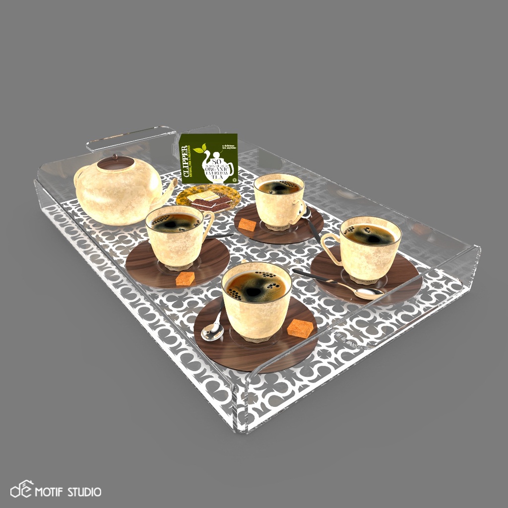 NAMPAN BAKI AKRILIK TATAKAN TEMPAT KOTAK WADAH SAJI BUAH MAKANAN MINUMAN KOPI TEH PIRING MANGKOK GEL