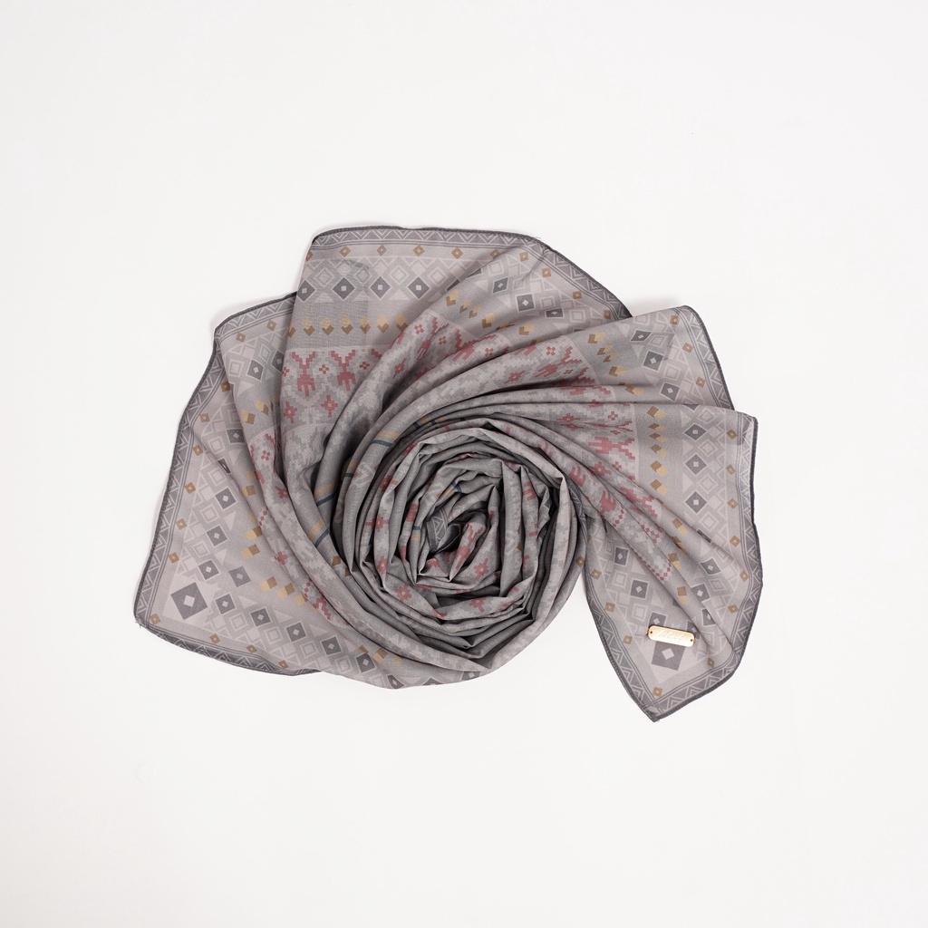 ALIF JILBAB SEGI EMPAT MOTIF PARIS PREMIUM KOREA - CARTWHEEL IN TAUPE ( SPR-D7-003 )