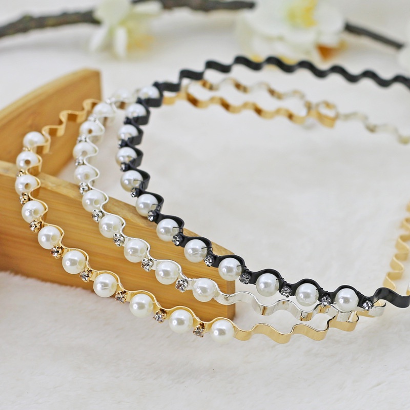 Fashion Bando Mutiara Korea/Bando Rambut Wanita Preminum/Korean Hair Band Head Pearl Pearls Cantik Bermotif