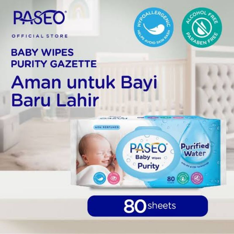 PASEO TISU BASAH 80 SHEET LEMBAR TISU KECANTIKAN TISU WAJAH TISU BAYI TISU TANGAN TISU PRAWATAN KULI