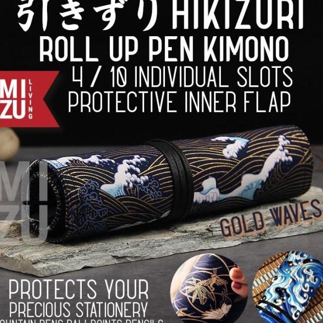 

MIZU HIKIZURI GOLD PEN KIMONO ROLL UP PENCIL CASE TEMPAT PEN GULUNG UH654OIK