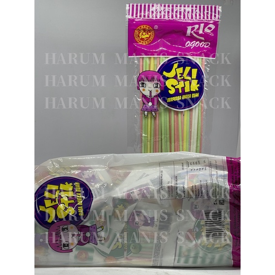 Permen Qeqe Jeli Stik Panjang dan Pendek Berperisa Aneka Buah (pak / pack / sak)