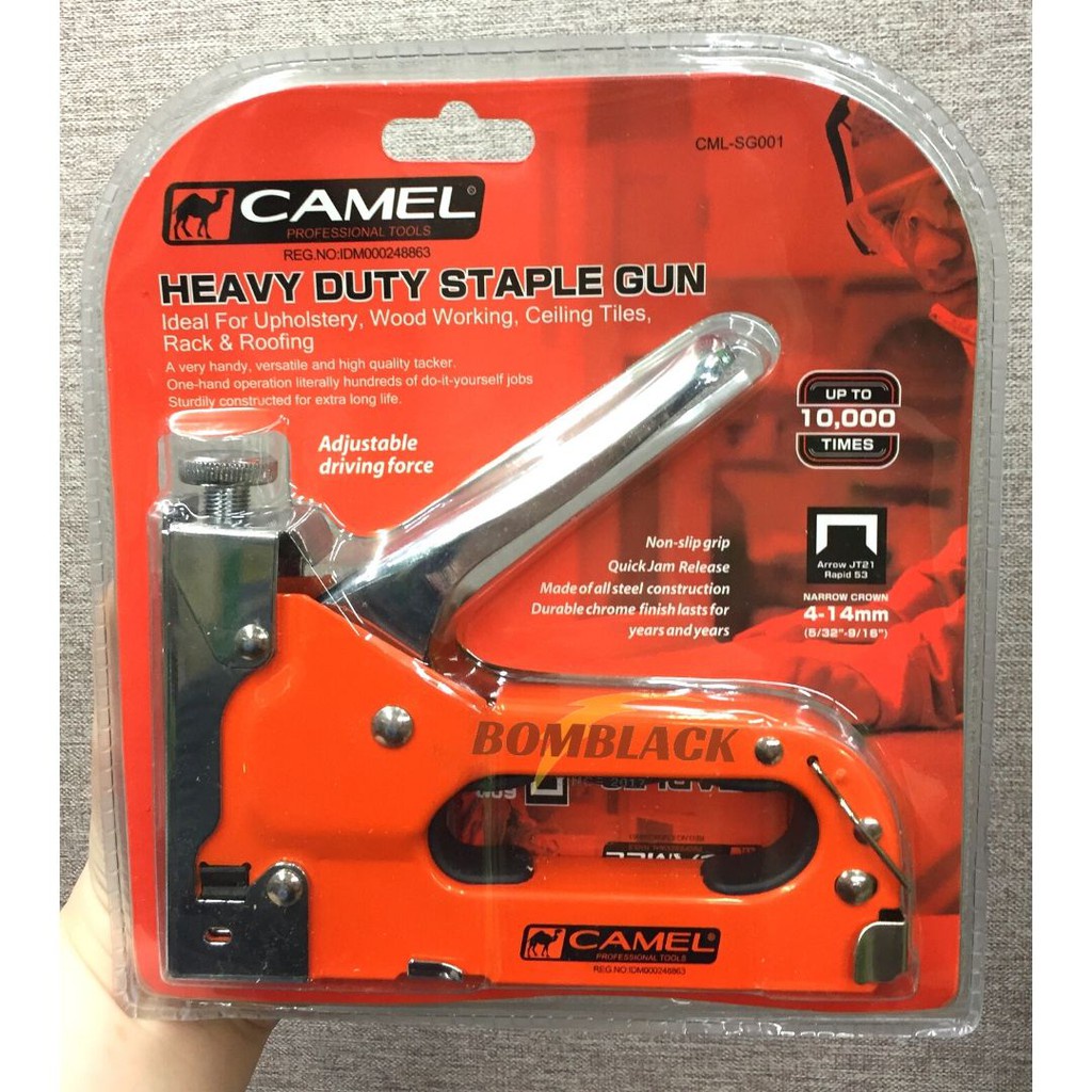 Stapler Gun CAMEL Staples Steples Tembak Jok Motor Gun Tacker WRN OREN