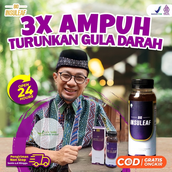 BIO INSULEAF - ORIGINAL 100% HERBAL ALAMI UNTUK ATASI DIABETES TURUNKAN DAN STABILKAN GULA DARAH KENCING MANIS GLUKOSA