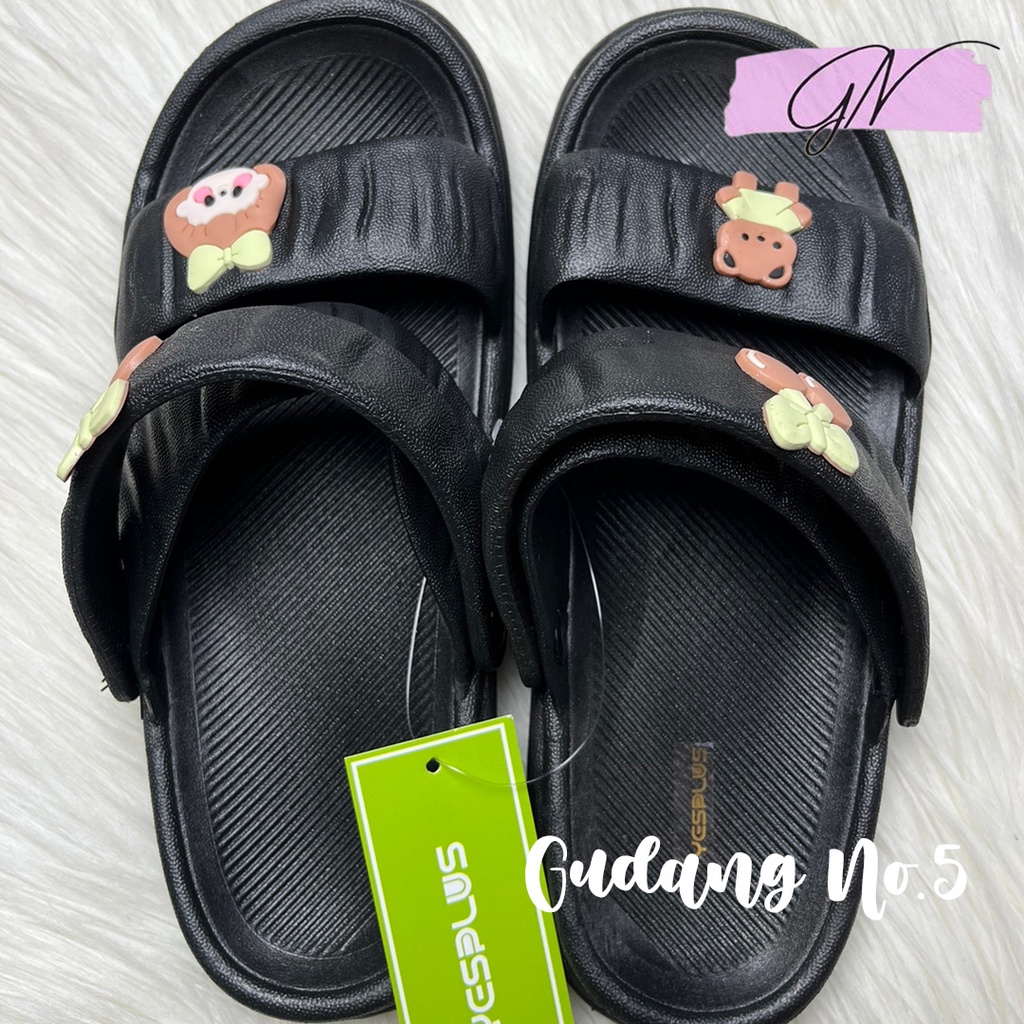 GN-7070  Sandal Selop Jelly Tali Dua Wanita Motif Cartoon Import Yesplus PCU