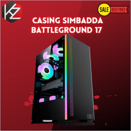 Casing Simbadda BattleGround 17 - ATX, mATX Tempered Glass Gaming Case