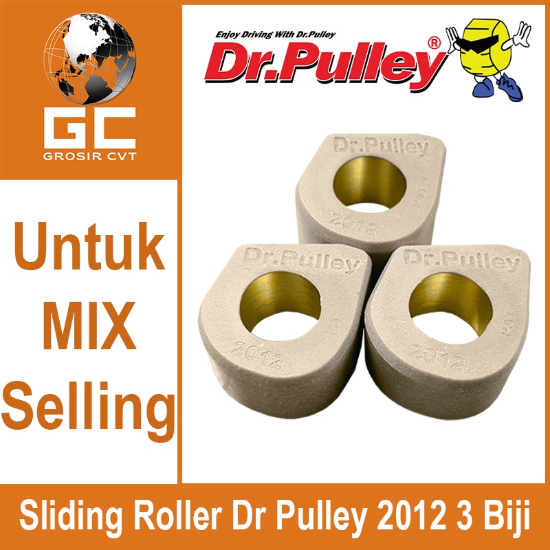 Sliding Roller Mio M3/S/Z Fino Freego X-Ride Gear Fazzio Xeon Soul GT 125 cc 2012 09 10 11 12 13 Gram Per 3 Butir Dr Pulley