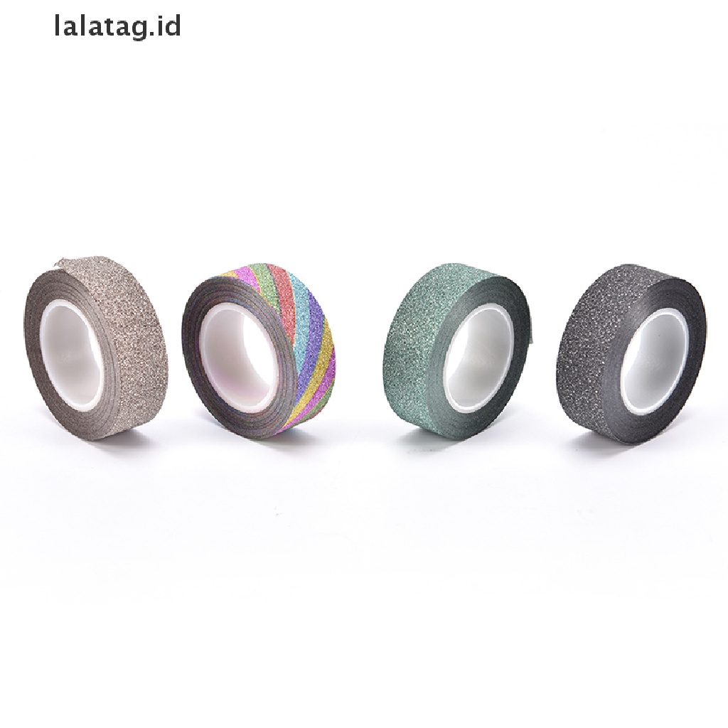 [lalatag] 10m glitter washi y paper ing tape label Perekat diy craft Hias [ID]