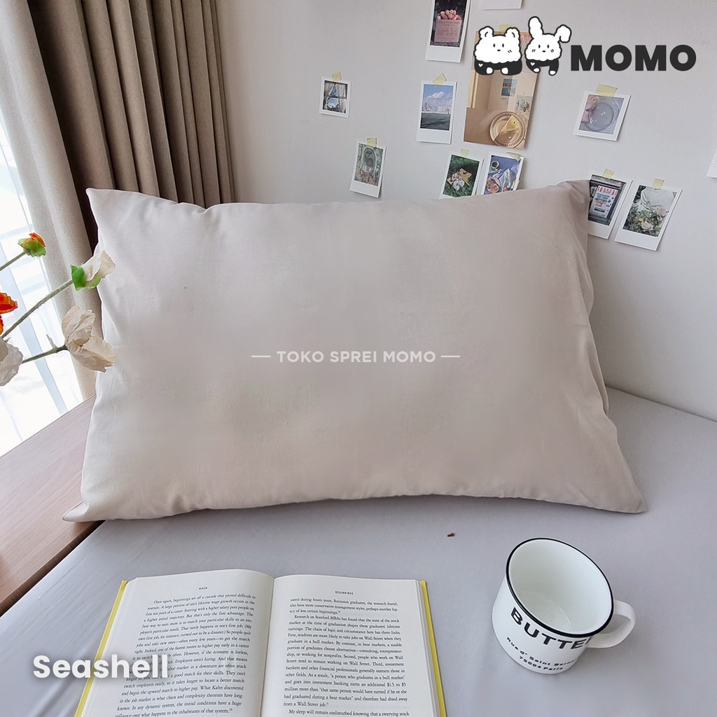 Sarung Bantal / Guling Katun Lokal Polos [SPREI MOMO]