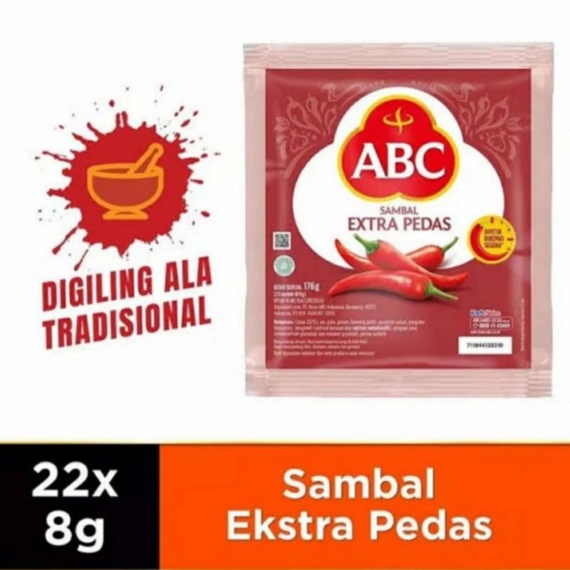 

ABC Sambal Extra Pedas sachet 22x8Gr