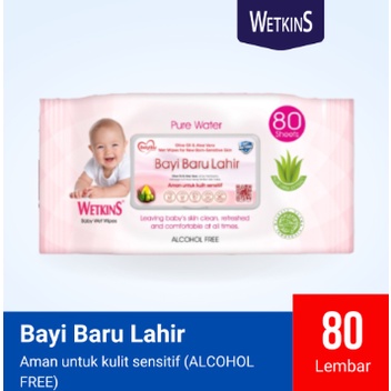 Tisu Basah Wetkins Bayi Baru Lahir Isi 50 Sheet